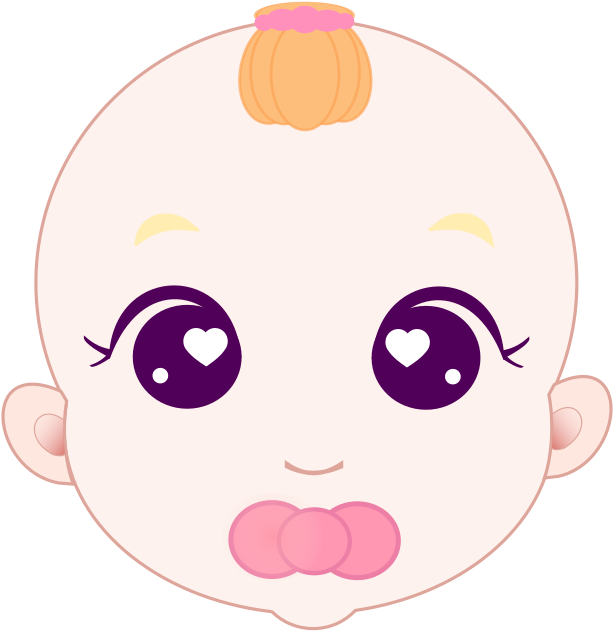 Cute Cartoon Newborn Face