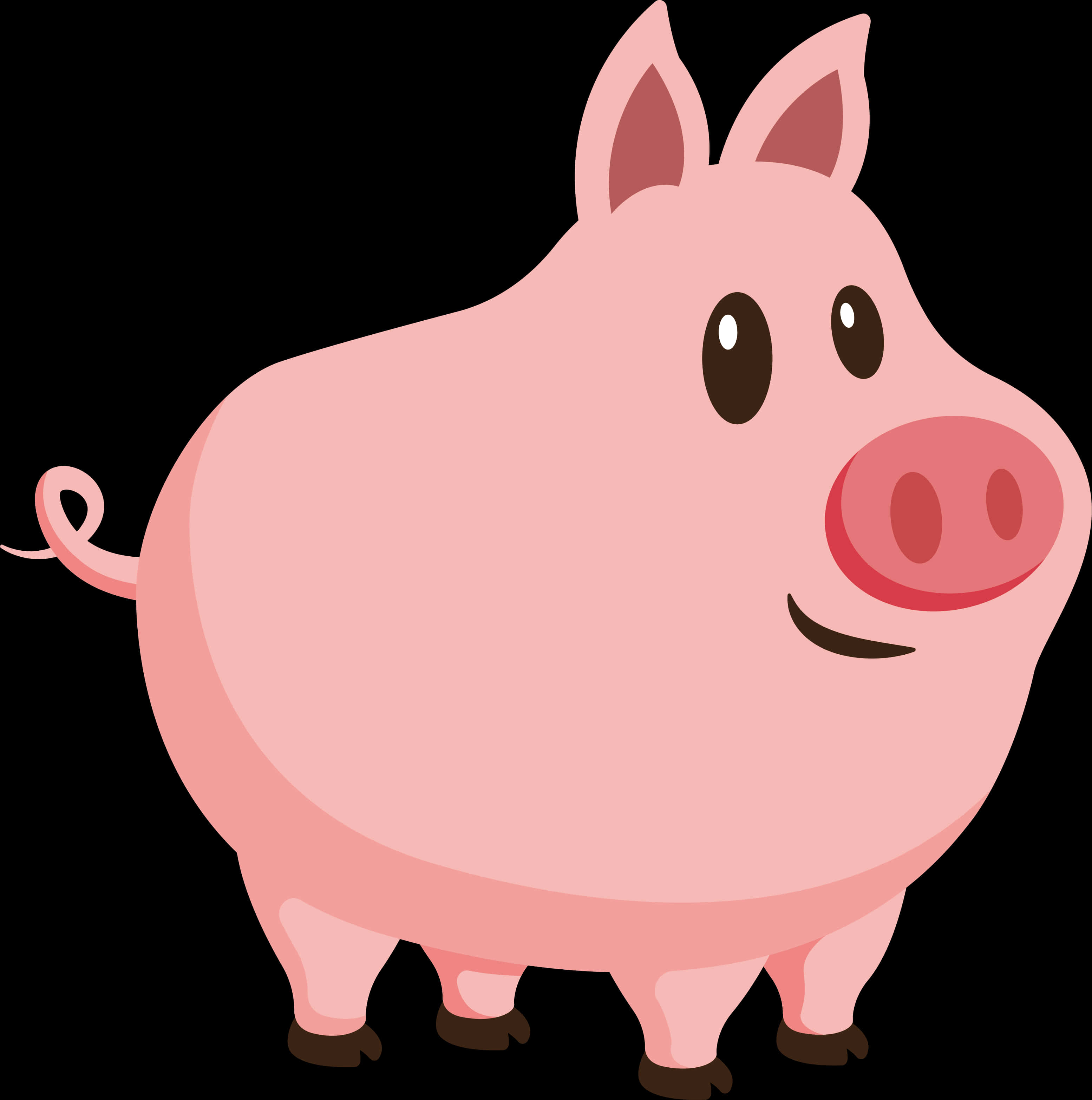 Cute Cartoon Pig Illustration