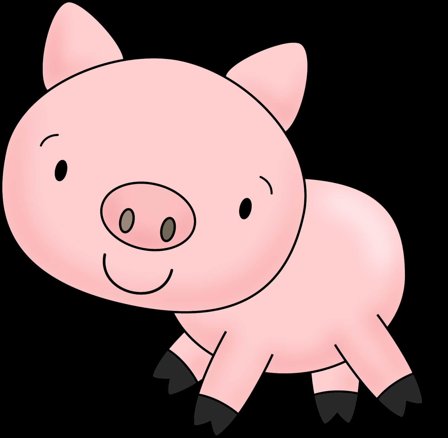 Cute Cartoon Pig Illustration