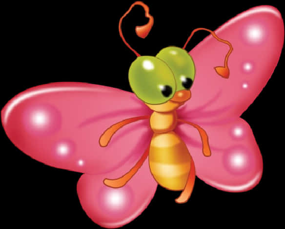 Cute Cartoon Pink Butterfly