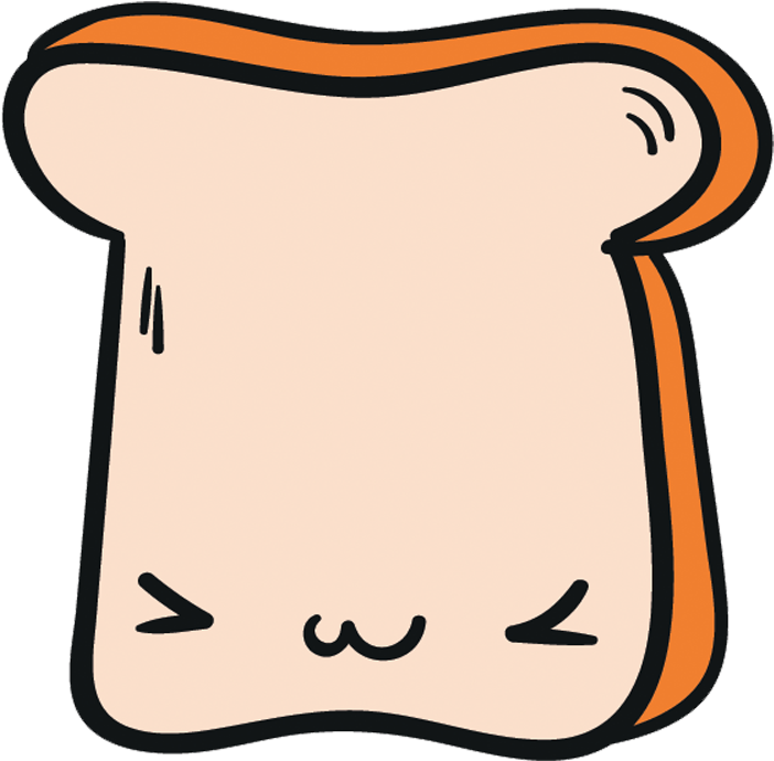 Cute Cartoon Toast Character