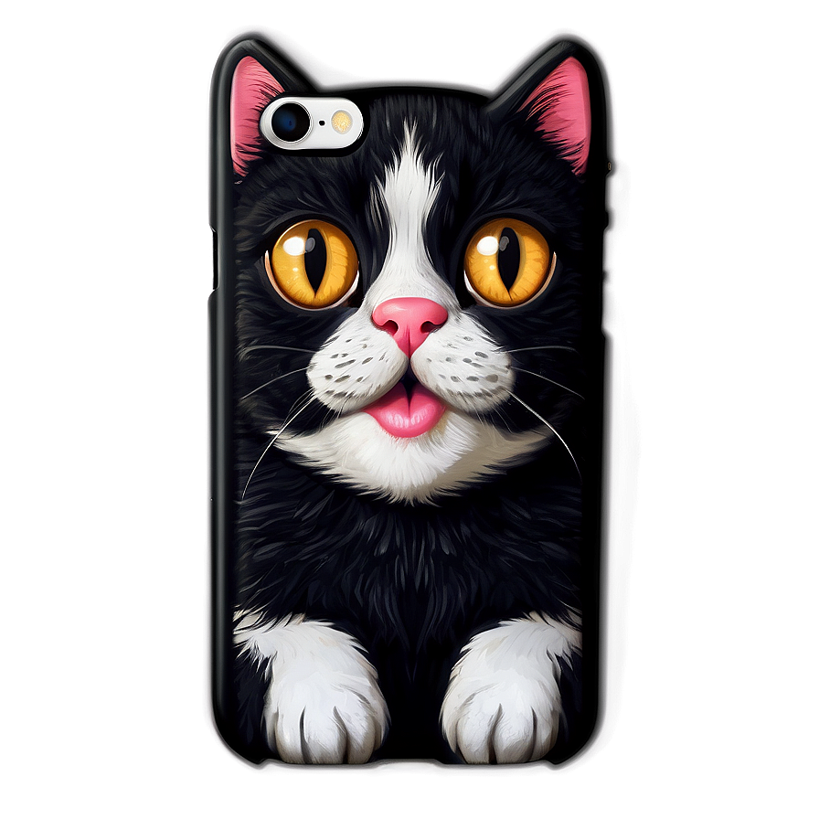 Cute Cat Illustration Phone Case Png Rnd