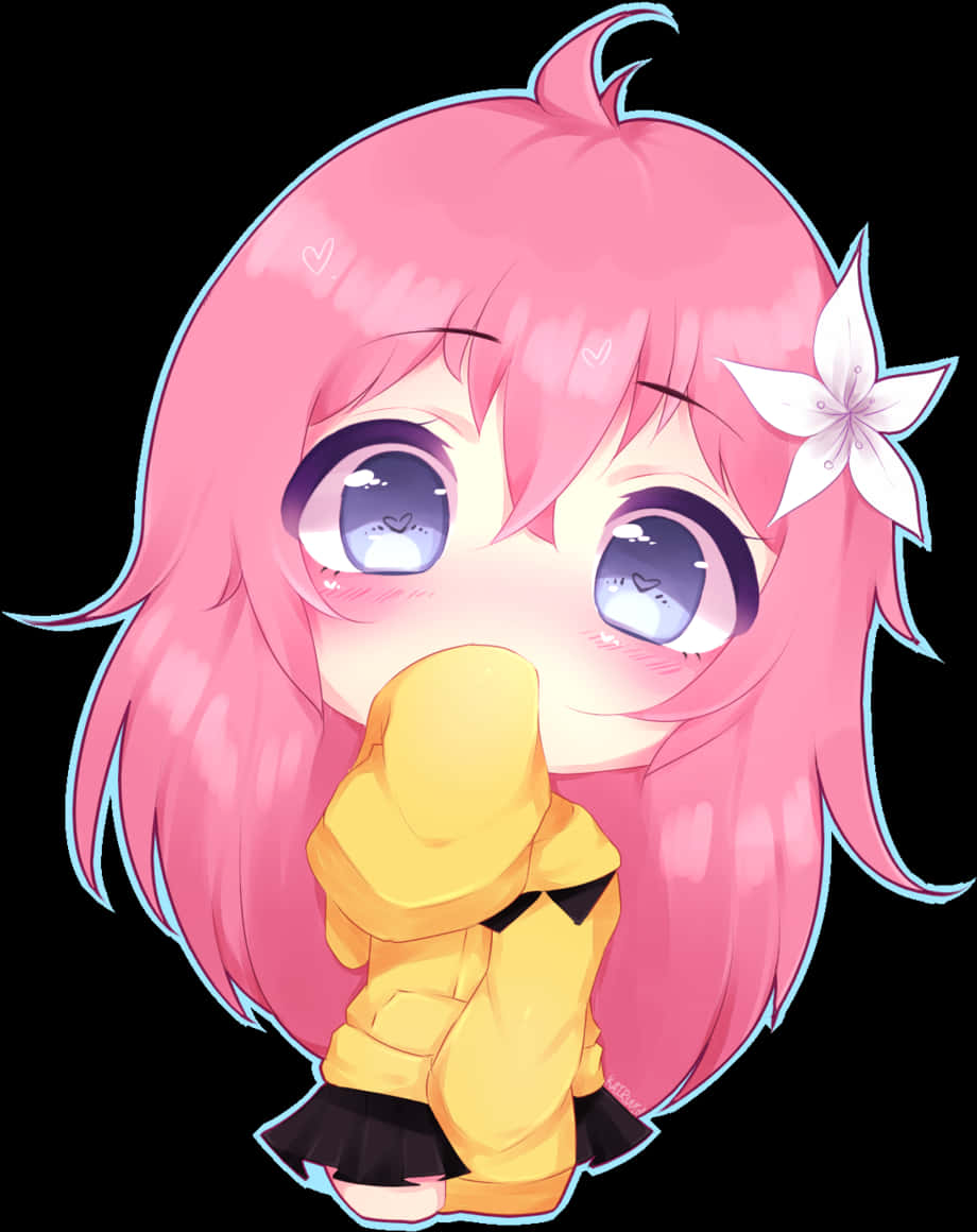 Cute Chibi Girlwith Pink Hair