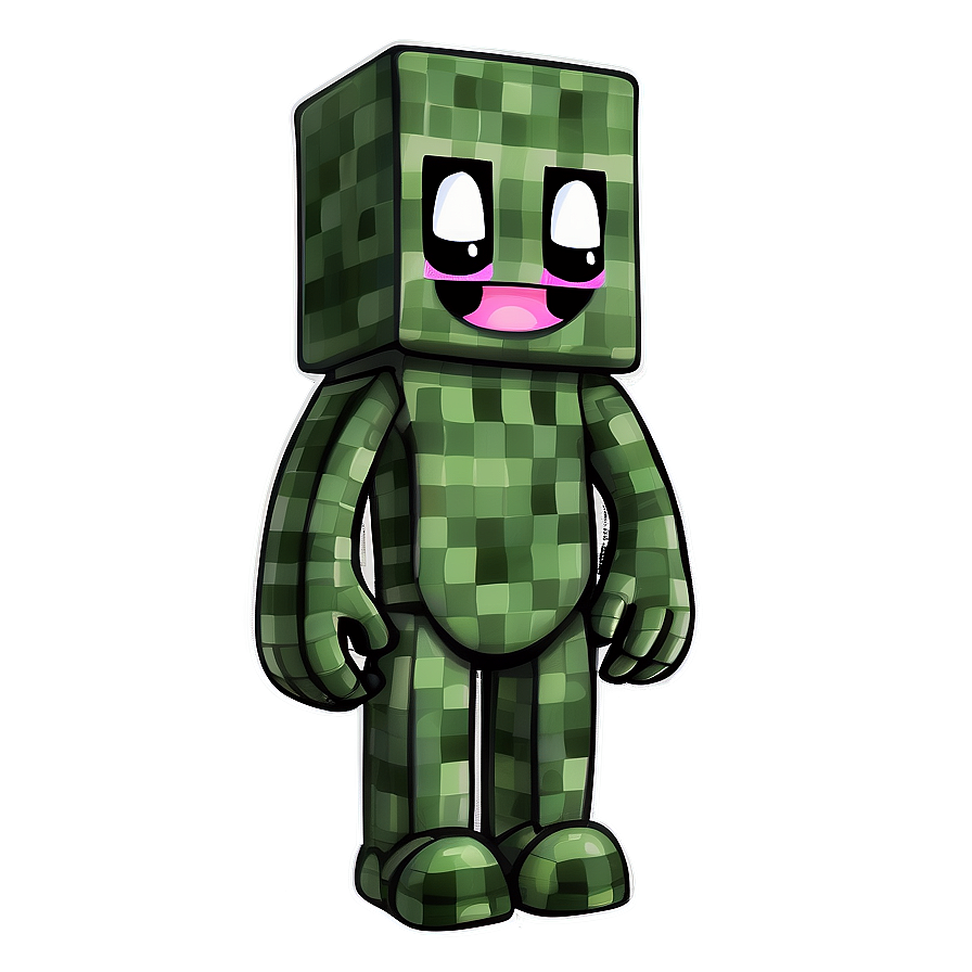 Cute Creeper Character Png Mig