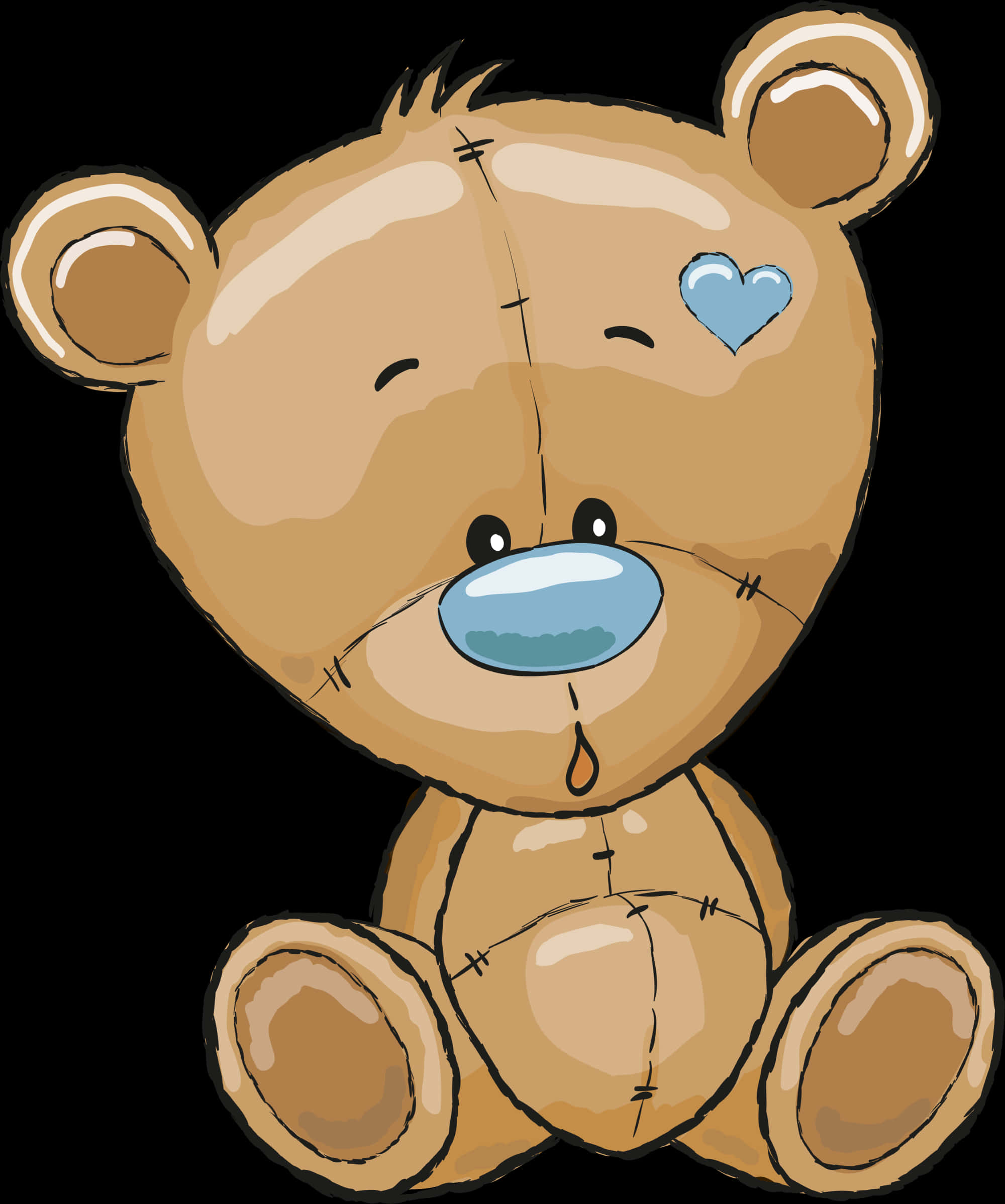 Cute Crying Teddy Bear Illustration