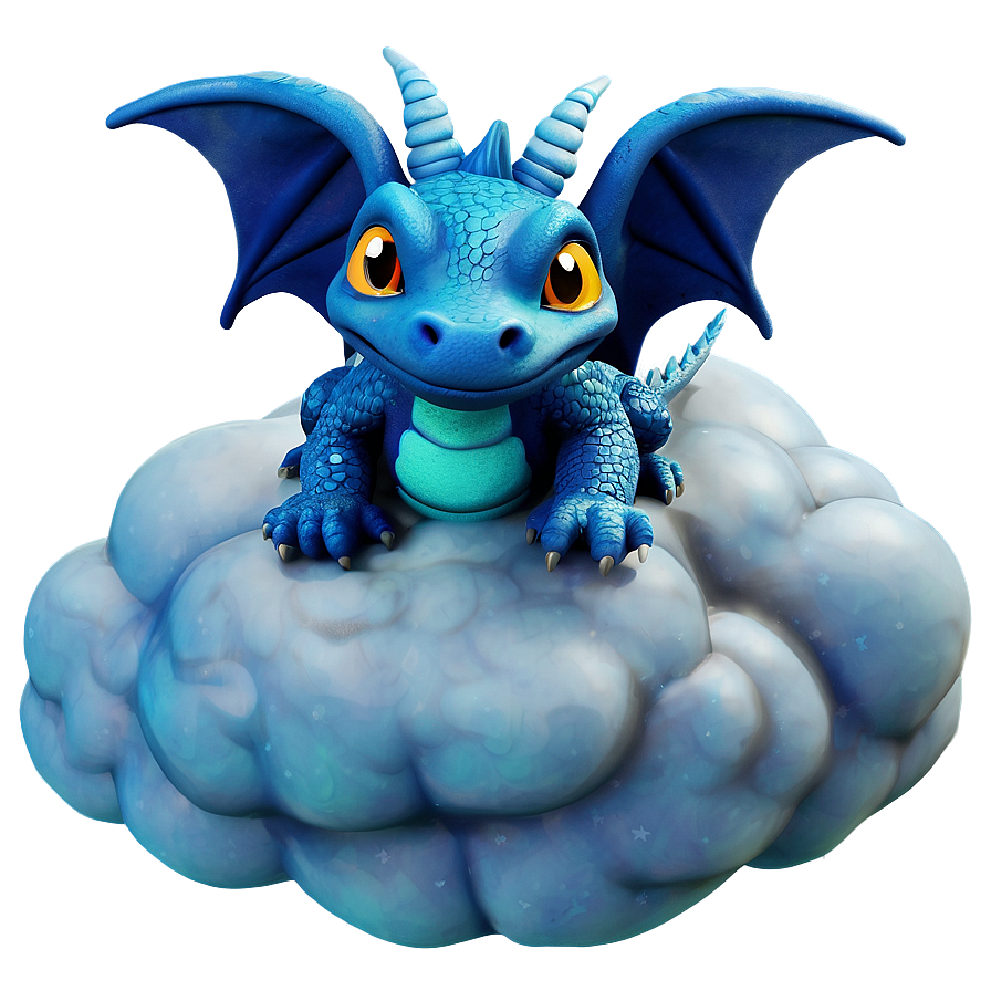 Cute Dragon On Cloud Png 06262024