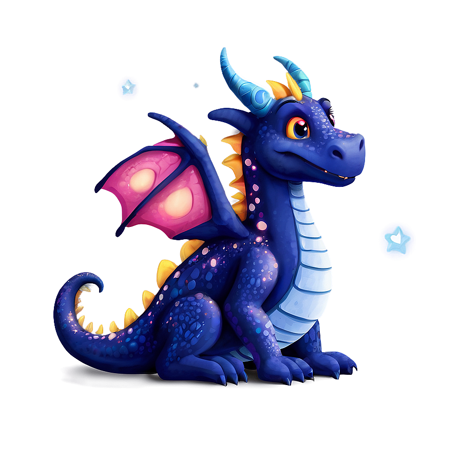 Cute Dragon With Stars Png 06262024