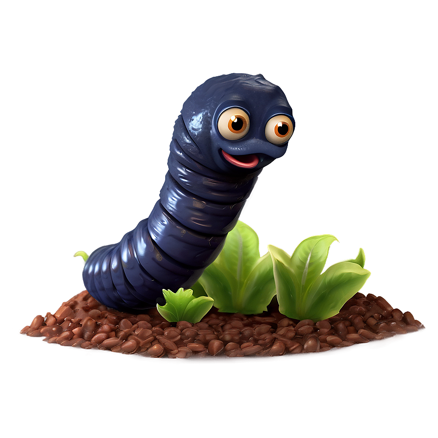 Cute Earthworm Character Png Pde