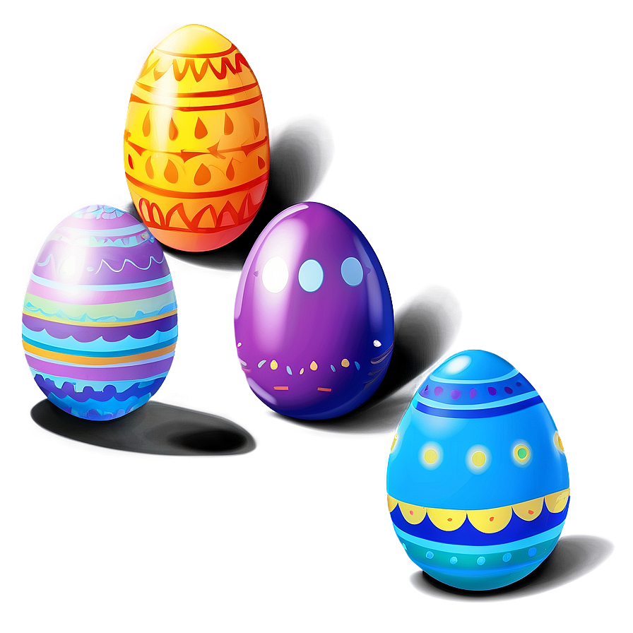 Cute Easter Eggs Clipart Png 06262024