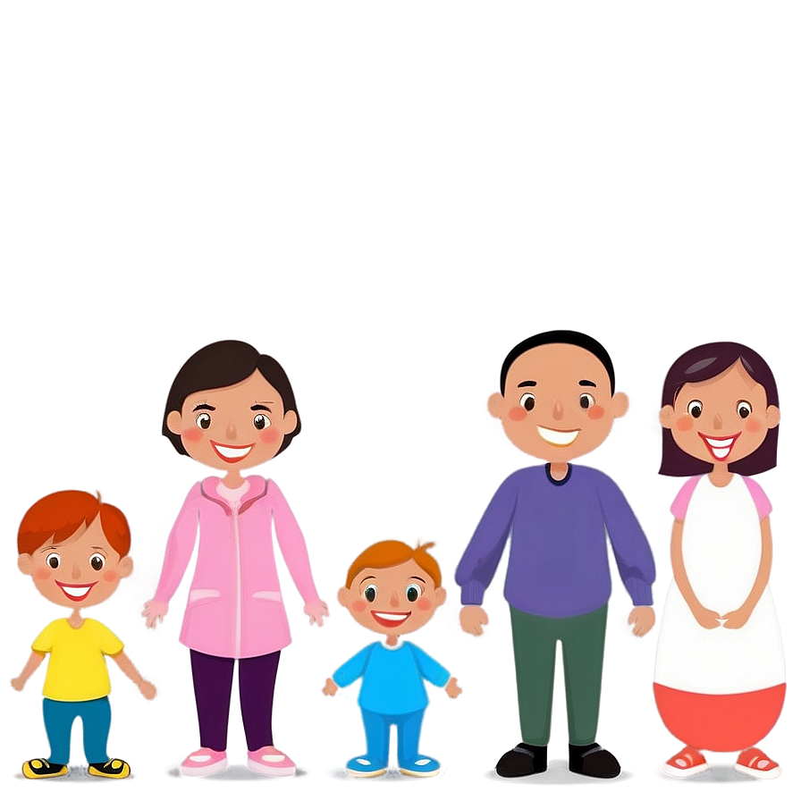 Cute Family Cartoon Illustration Png 36