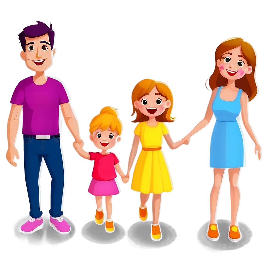 Cute Family Cartoon Illustration Png Iqm16