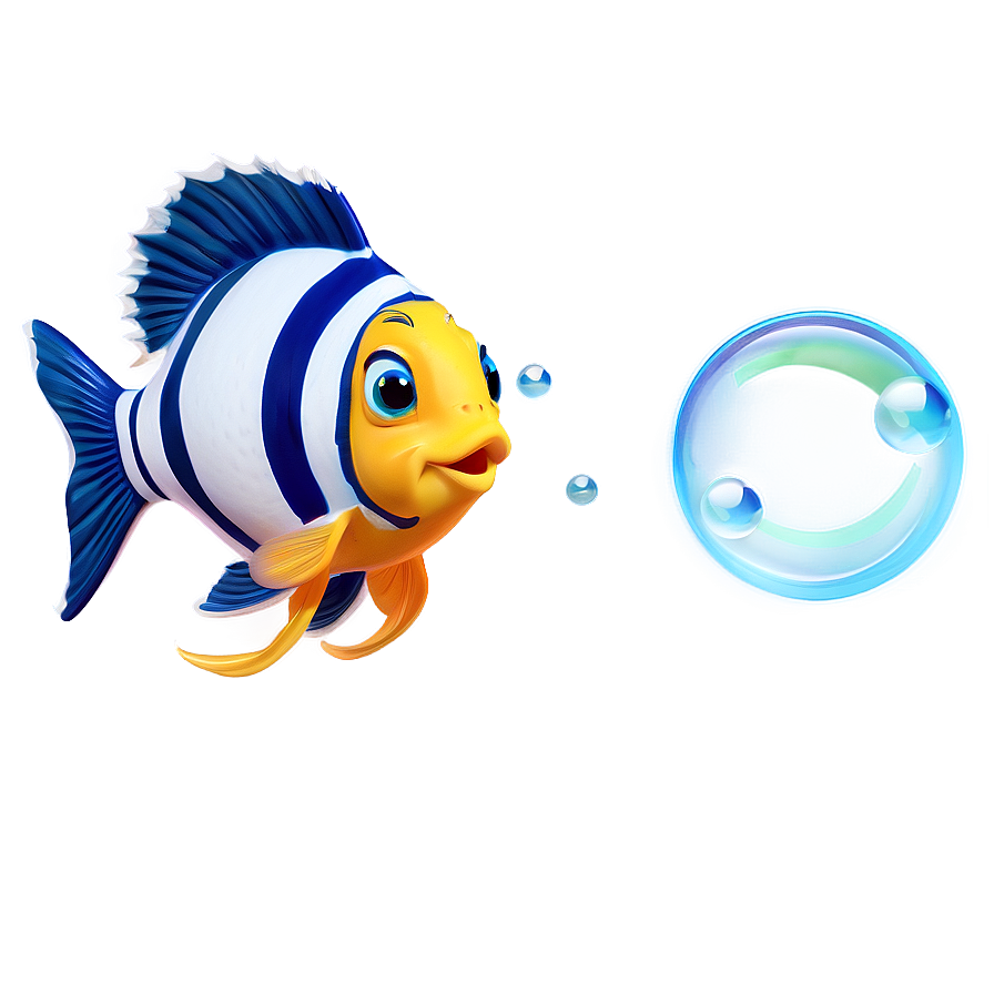 Cute Fish With Bubbles Png 06292024