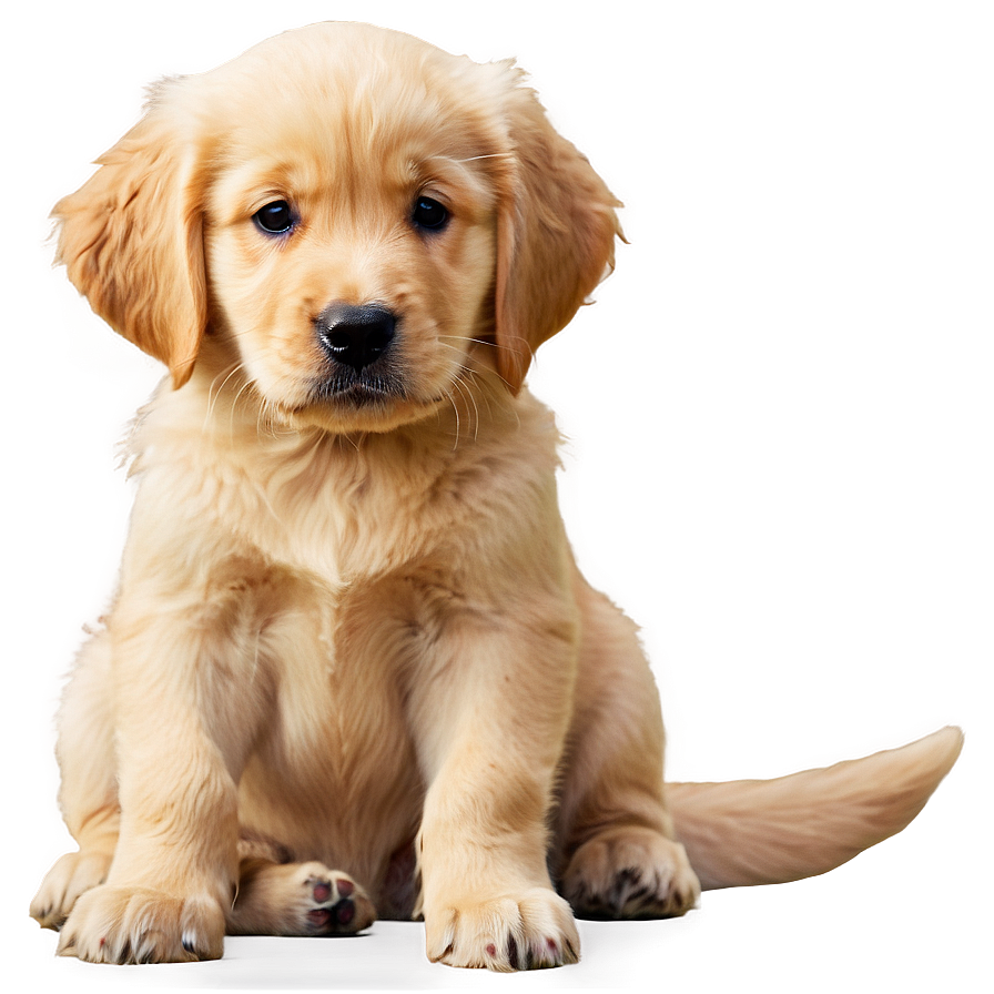 Cute Golden Retriever Puppy Sitting Png 06252024