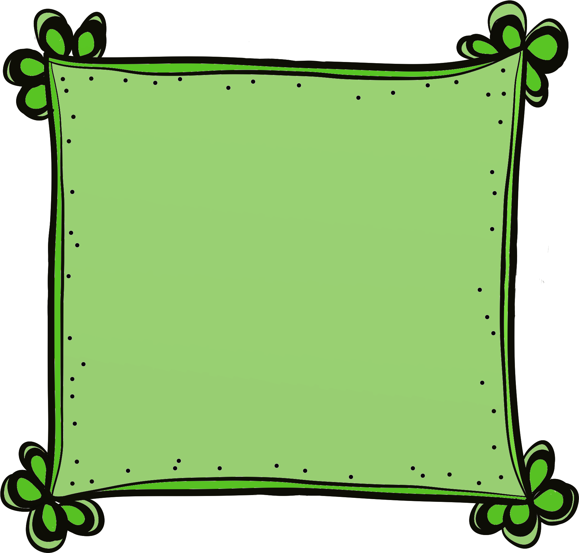 Cute Green Floral Border