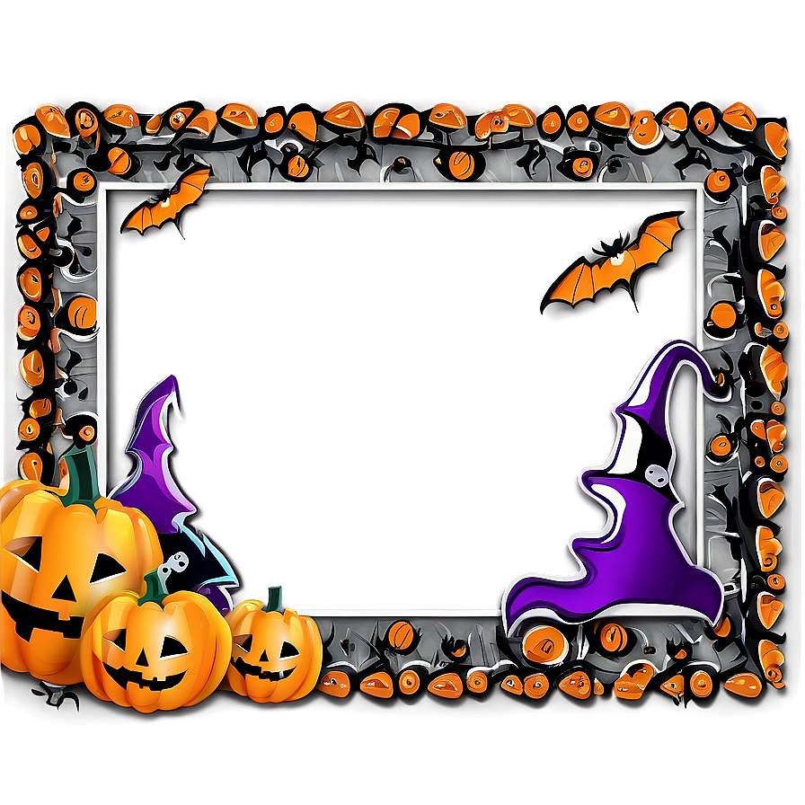 Cute Halloween Border Design Png 06202024