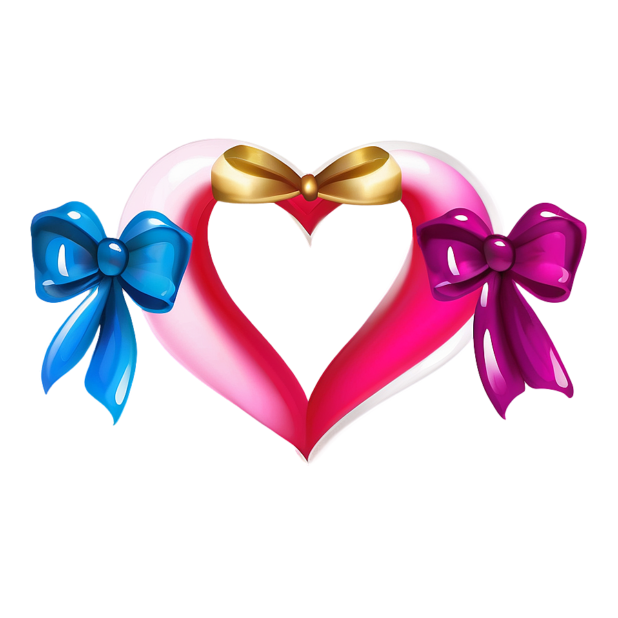 Cute Heart With Bow Png Bab48