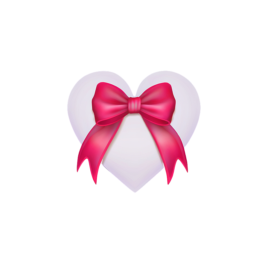 Cute Heart With Bow Png Qkj