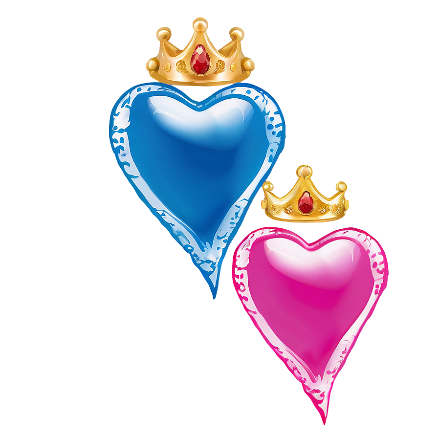 Cute Heart With Crown Png Hxn21