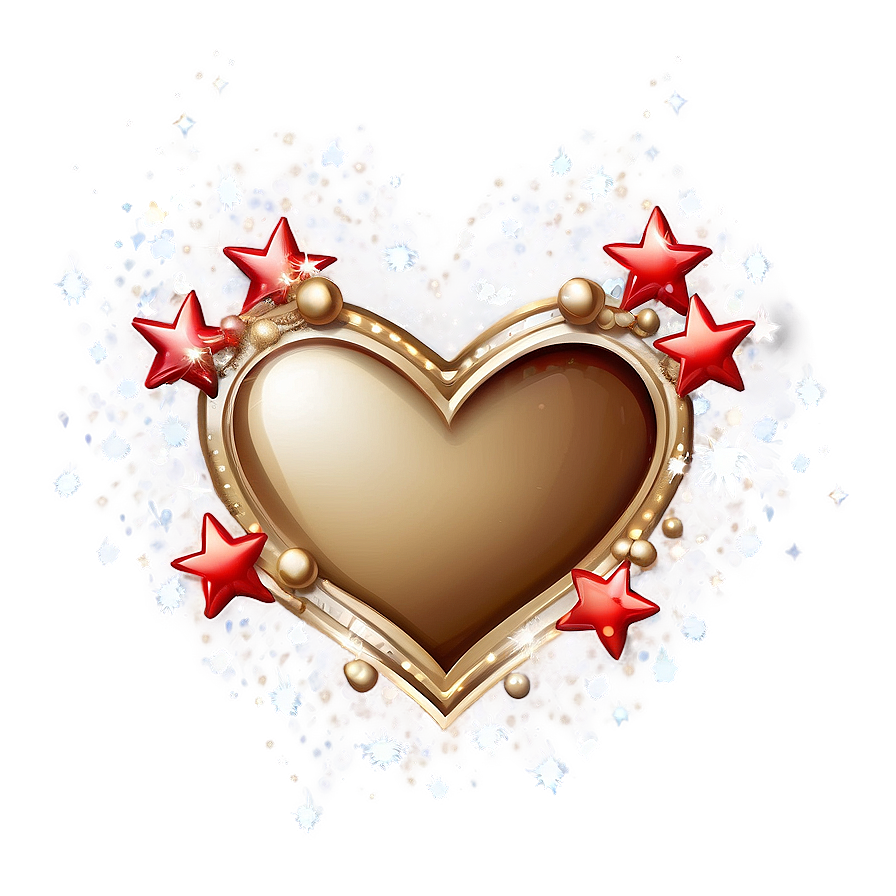 Cute Heart With Stars Png 61