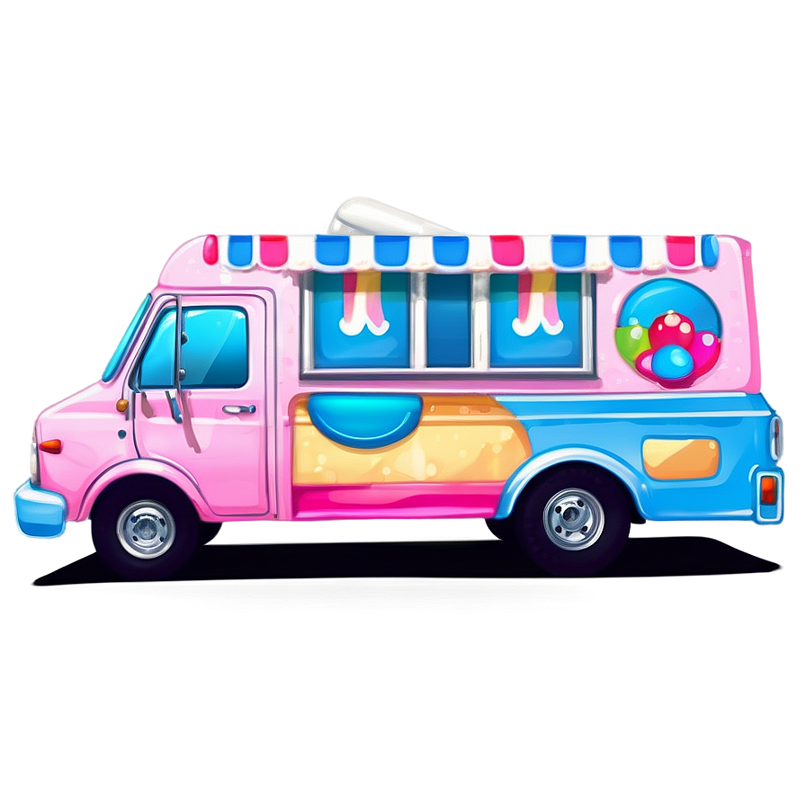 Cute Ice Cream Truck Drawing Png Von