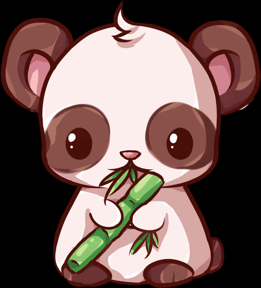 Cute Kawaii Pandawith Bamboo