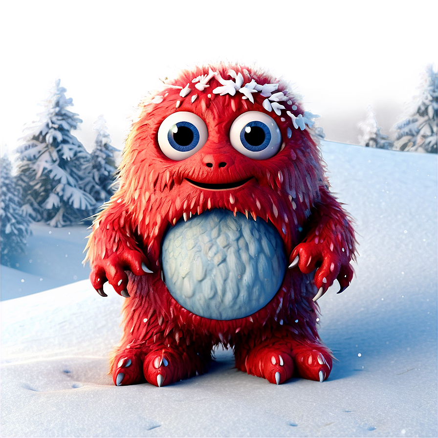 Cute Monster In Snow Png Thk