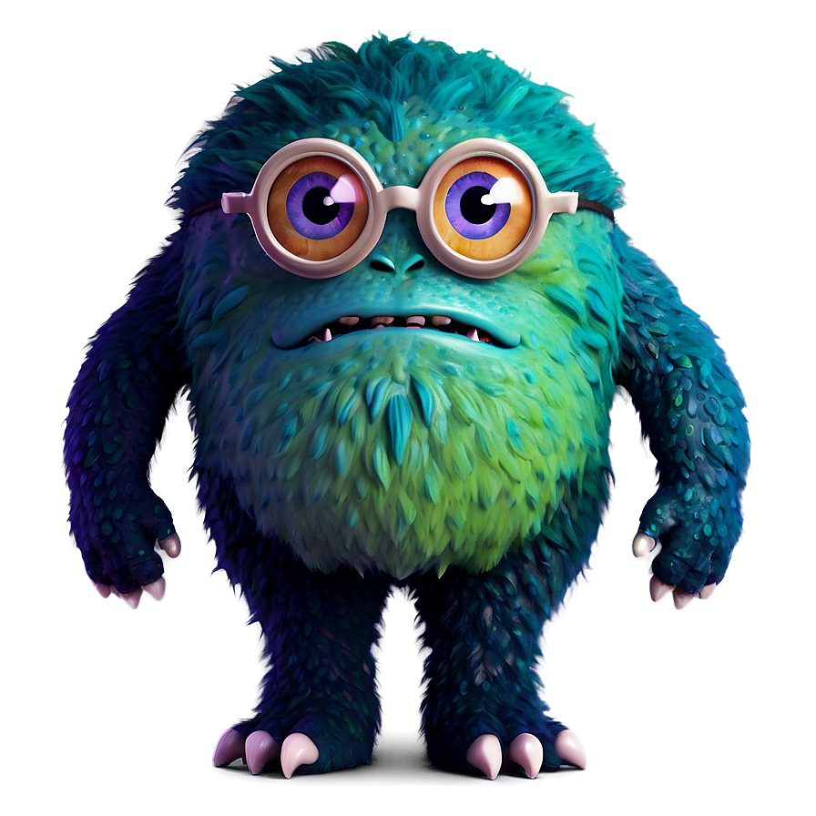 Cute Monster With Glasses Png Dpe41