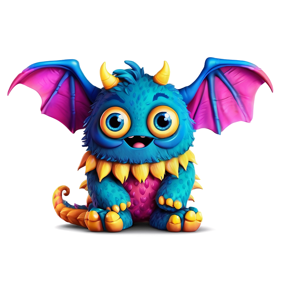 Cute Monster With Wings Png Dhh42