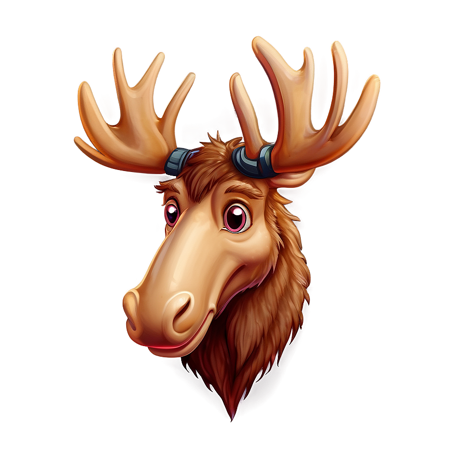 Cute Moose Head Cartoon Png 06292024