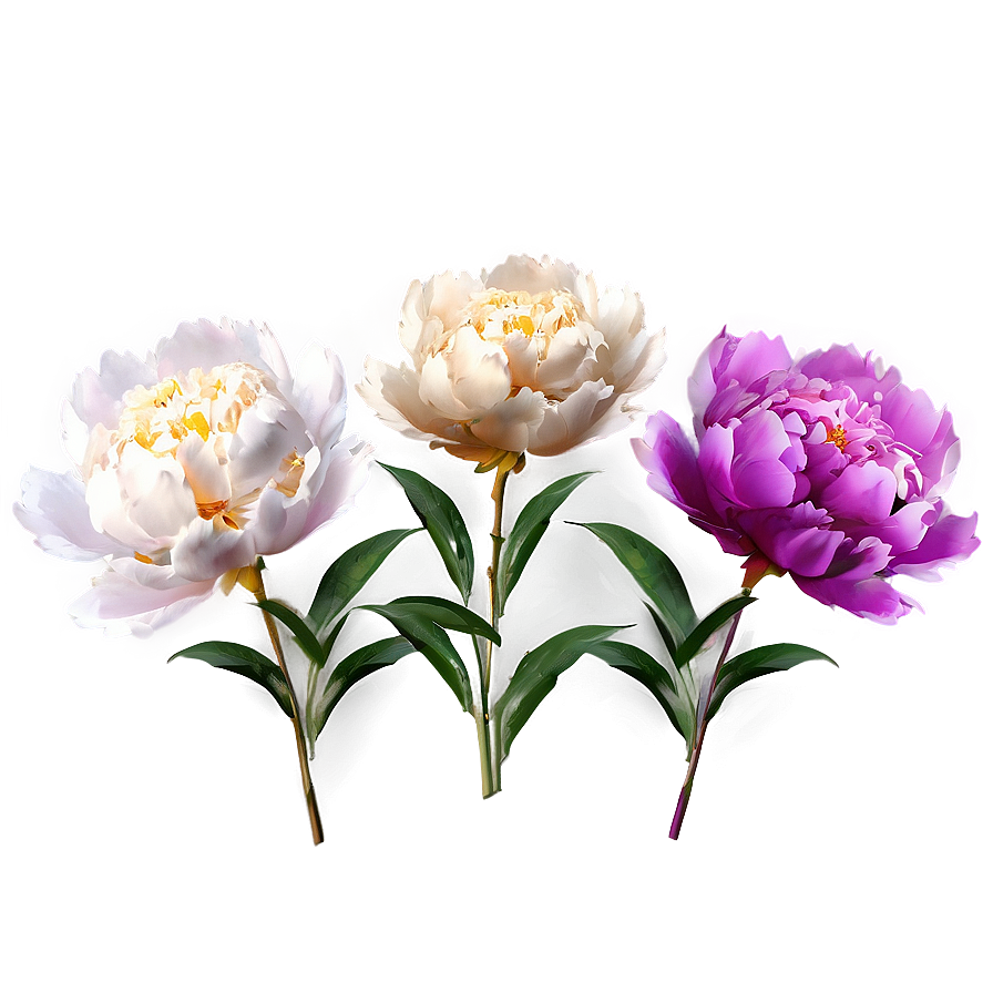 Cute Peony Flowers Png Fte