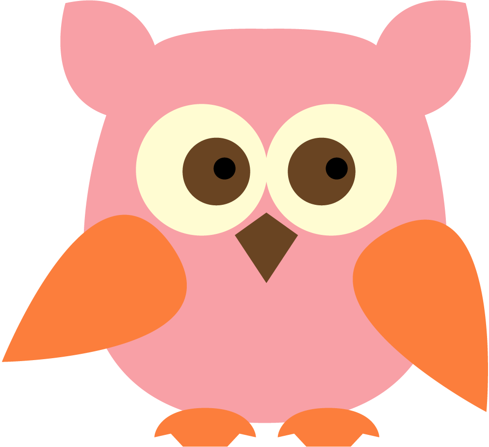 Cute Pink Cartoon Owl