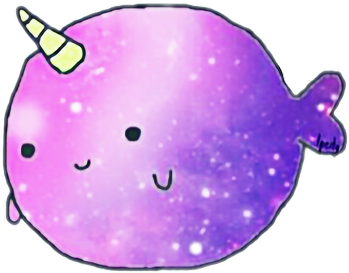 Cute Purple Narwhal Cartoon