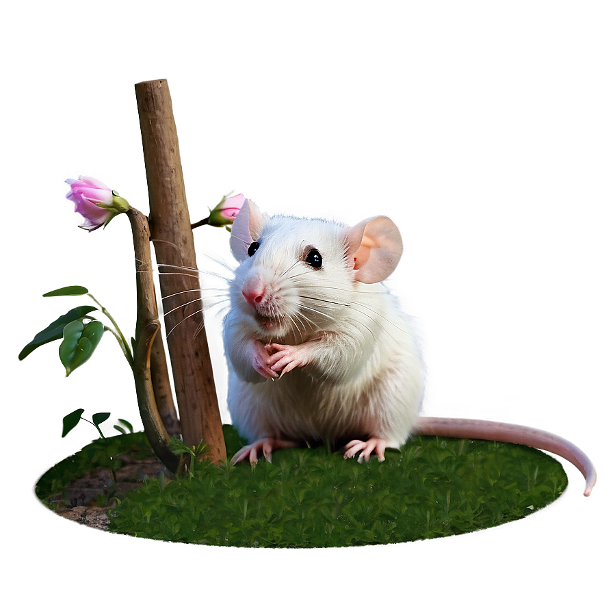 Cute Rat In Garden Png Owd