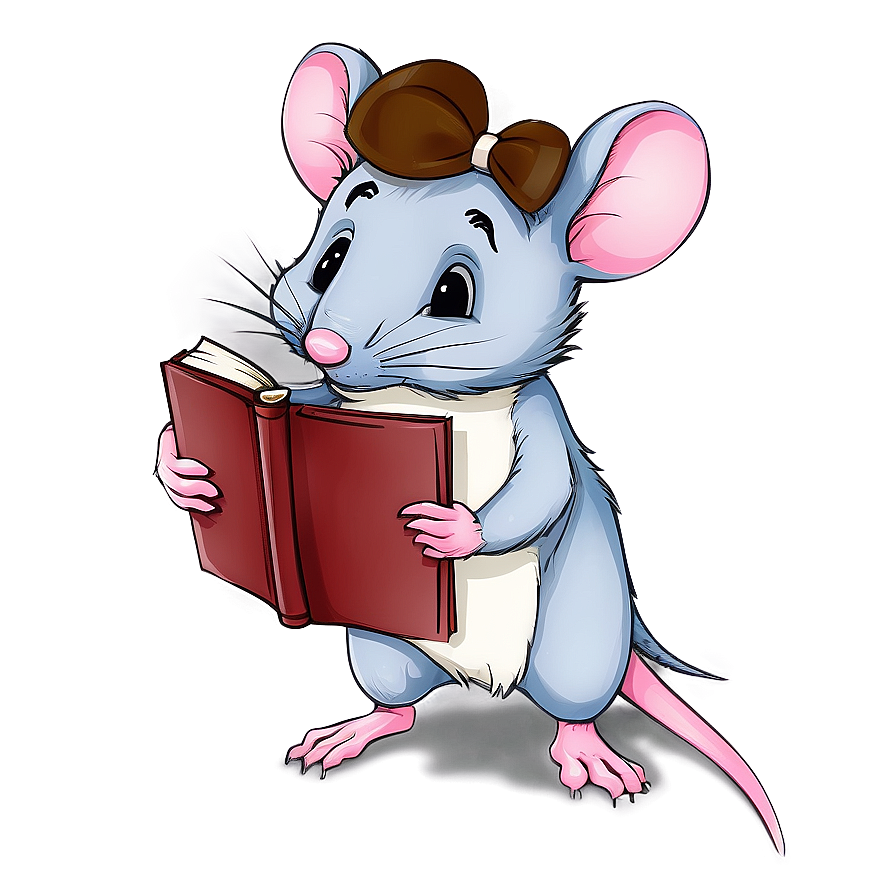 Cute Rat With Book Png Jcs18