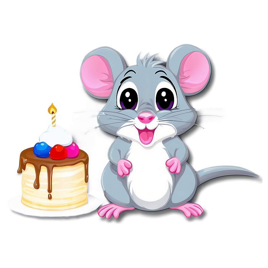 Cute Rat With Cake Png 44