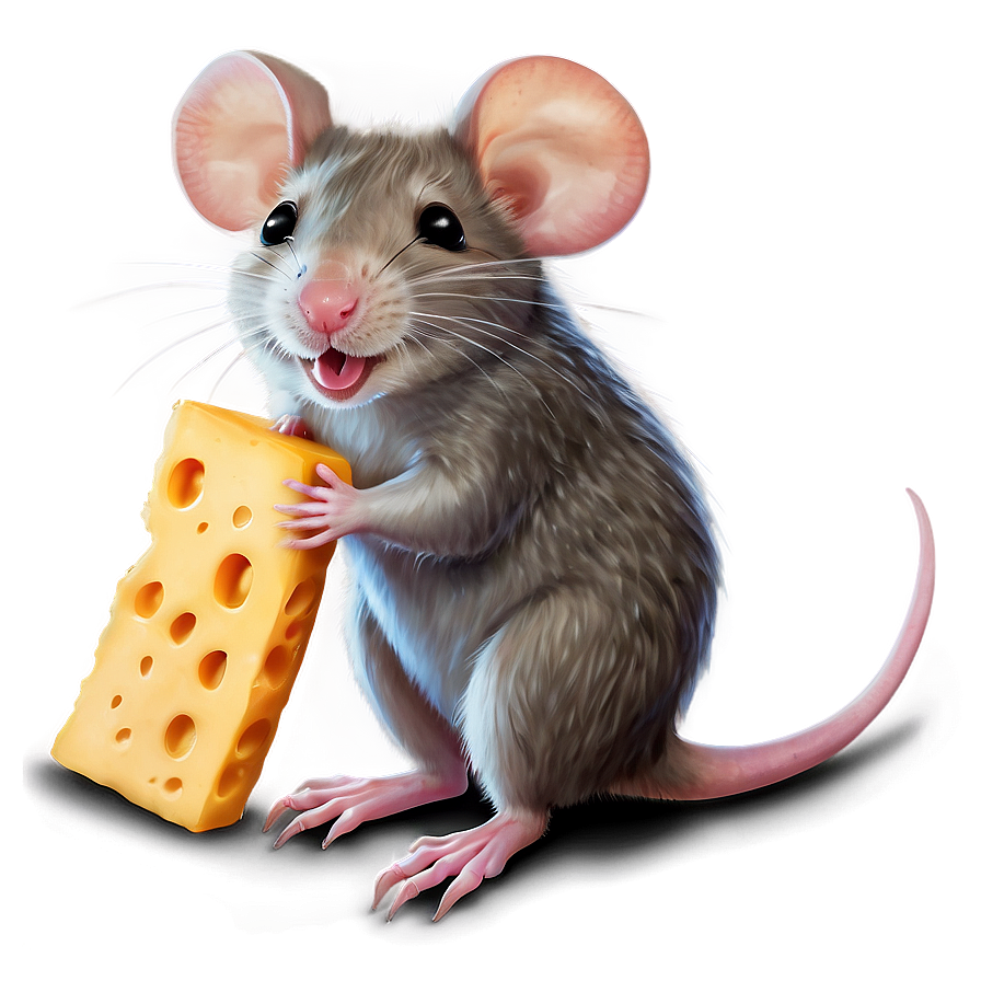 Cute Rat With Cheese Png 06252024