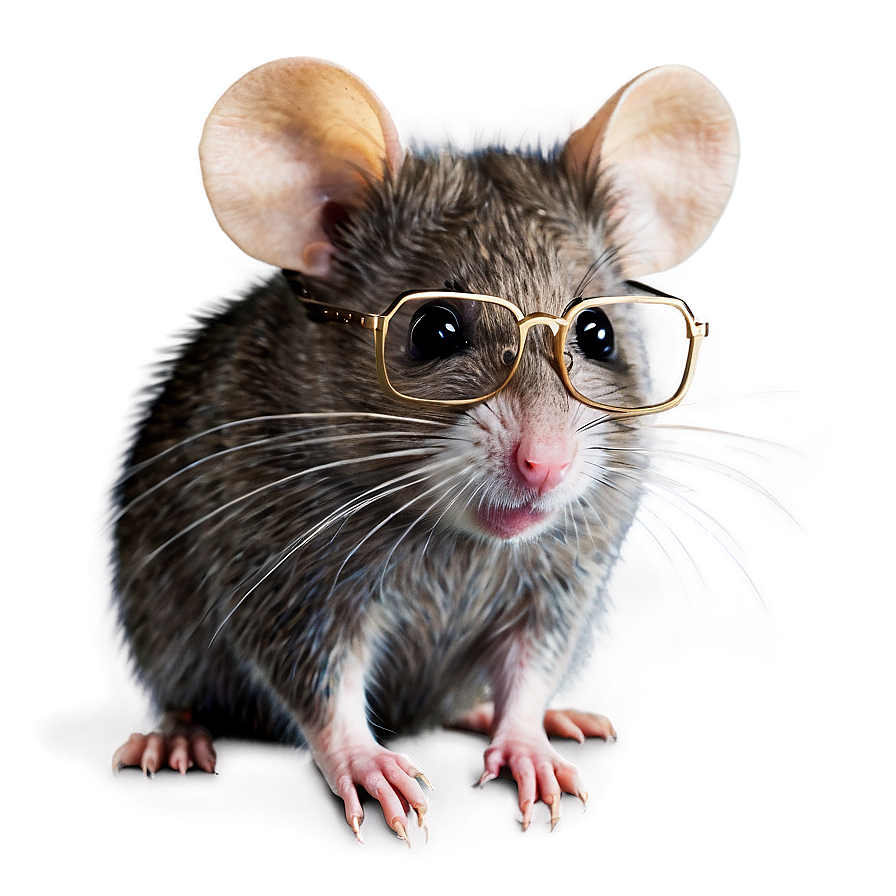 Cute Rat With Glasses Png 06252024