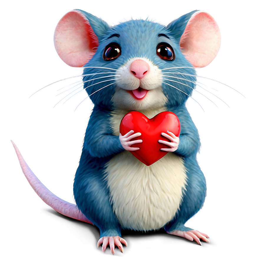 Cute Rat With Heart Png 06252024