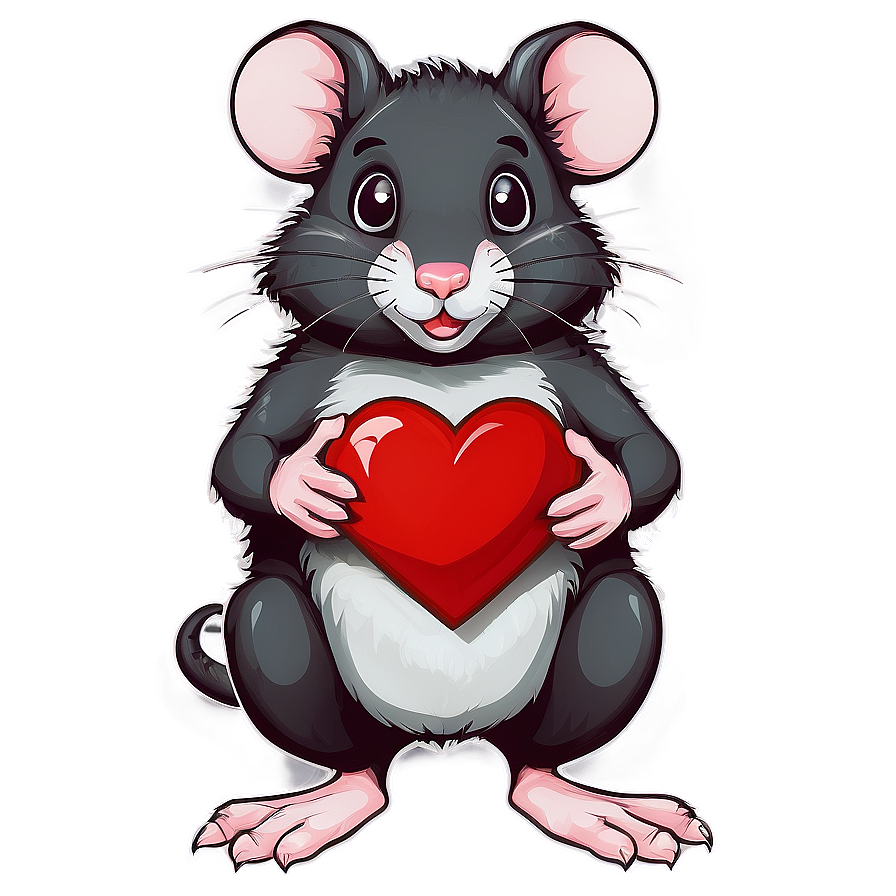 Cute Rat With Heart Png Lps