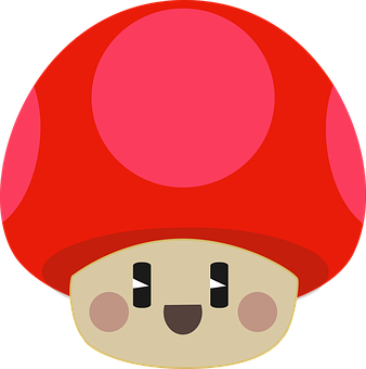 Cute Red Mushroom Cartoon