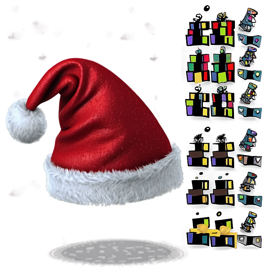 Cute Santa Hat Character Png 15