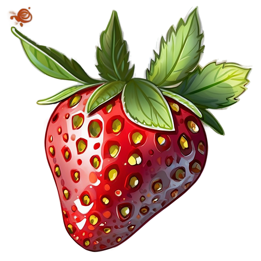 Cute Strawberry Illustration Png 06252024