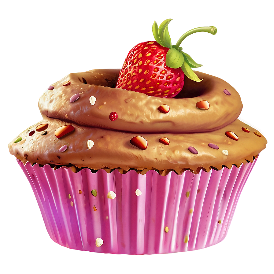 Cute Strawberry In Cupcake Png 56