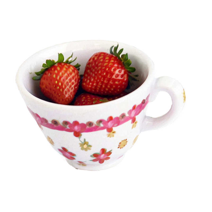 Cute Strawberry In Teacup Png Ltq90