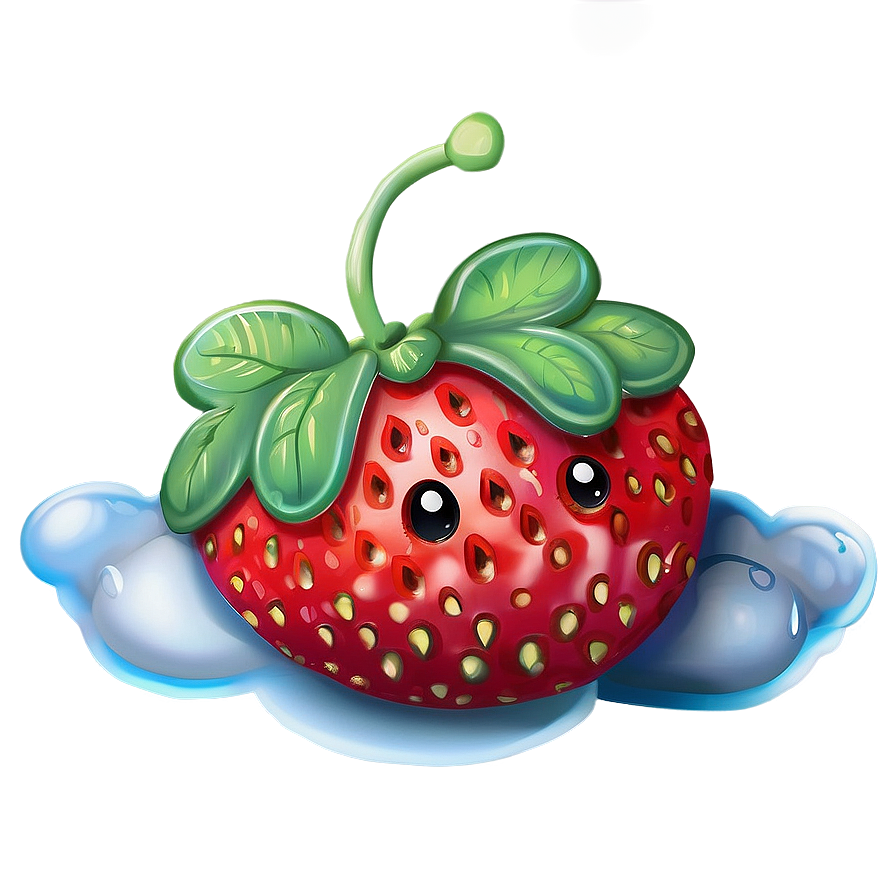 Cute Strawberry On Cloud Png Twx93