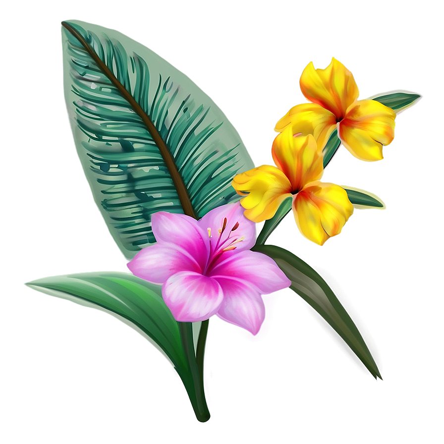 Cute Tropical Flowers Png 06292024