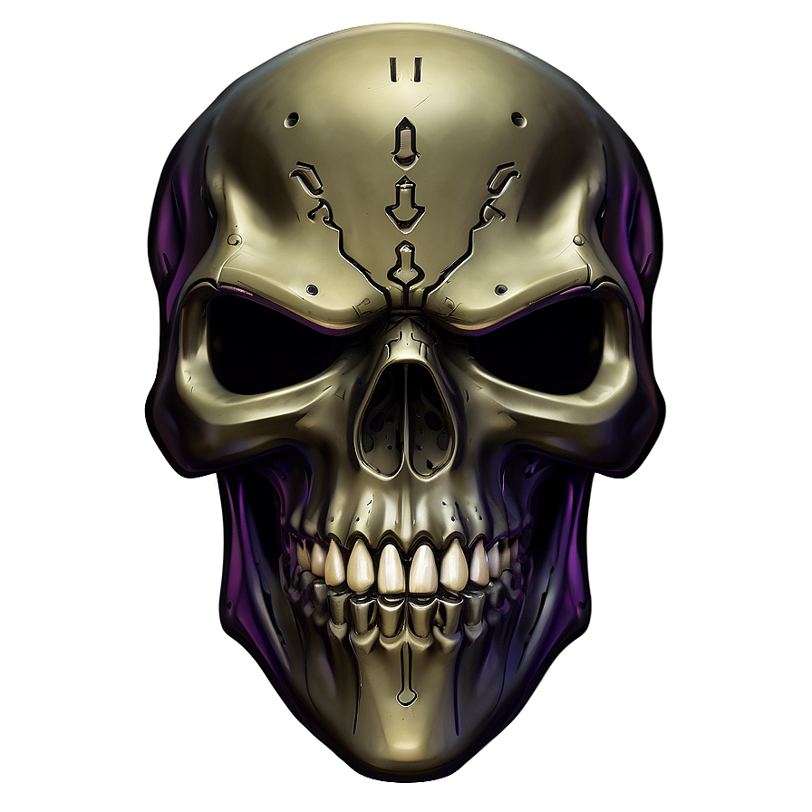 Cyber Skull Face Emblem Png 06272024