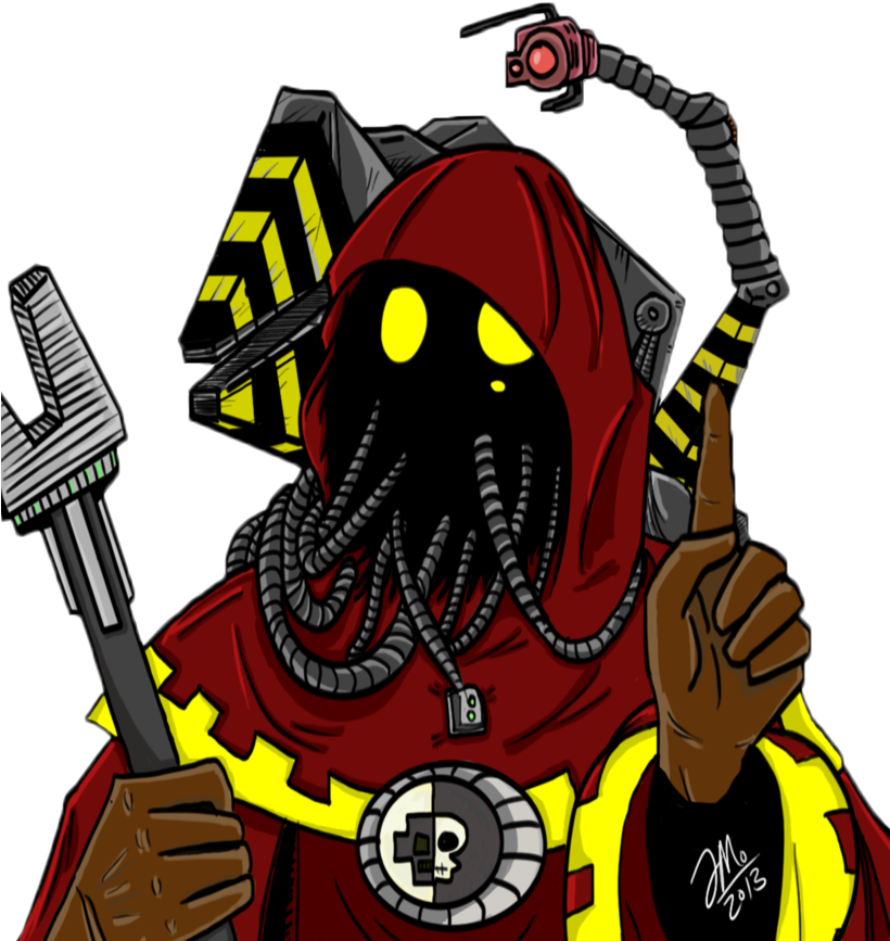 Cybernetic Priest Cartoon Art