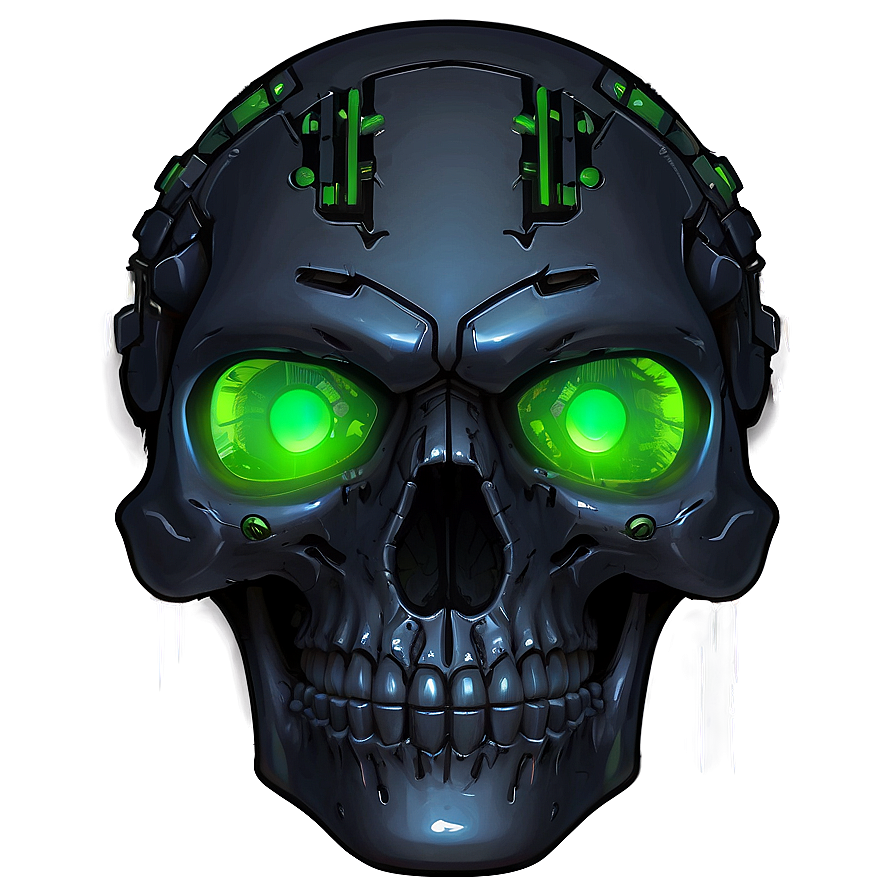 Cyberpunk Black Skull Design Png Lpf