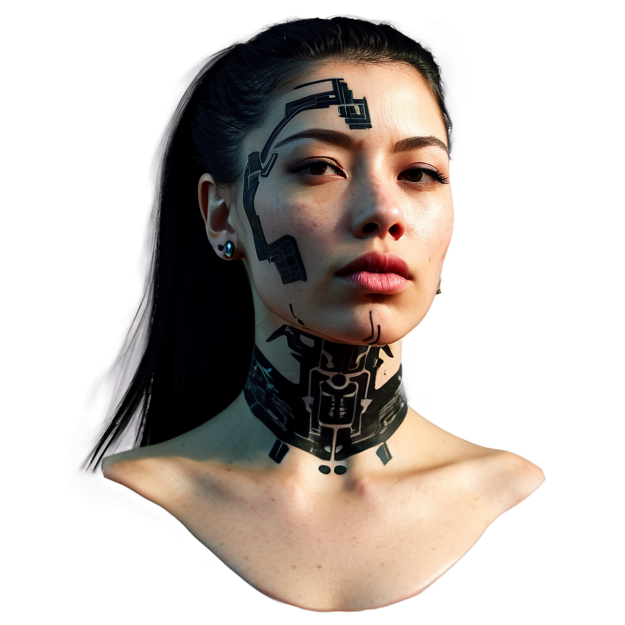 Cyberpunk Face Tattoo Png 66